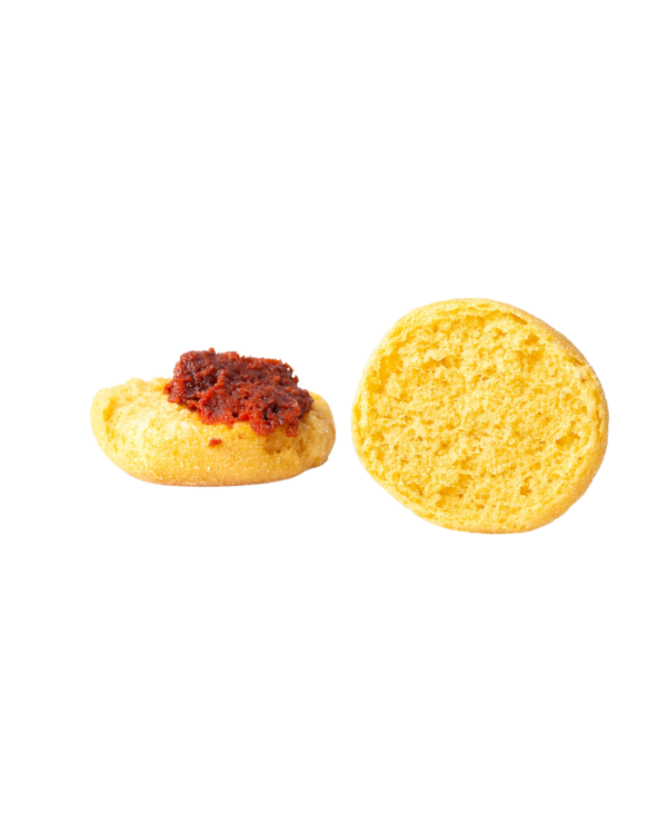 Crostini à la ’Nduja Délicieux crostinis croustillants à la ’nduja. Parfaits pour un apéritif savoureux ou comme en-cas gourmand. Poids net environ 190 g.