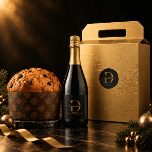 gift cadeaux regalo natale , panettone artigianale wine prosecco vino scatola regalo